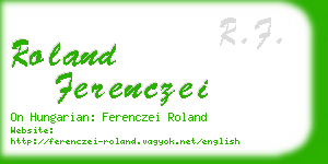 roland ferenczei business card